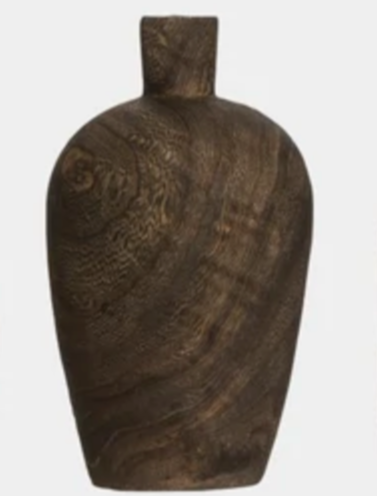Paulownia Dark Wood Vase | Medium