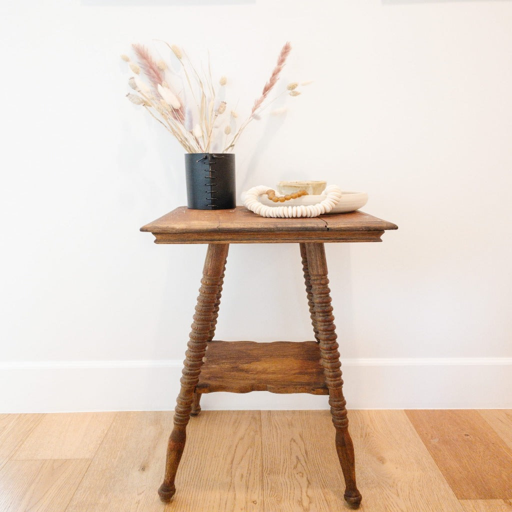Vintage turned leg side table