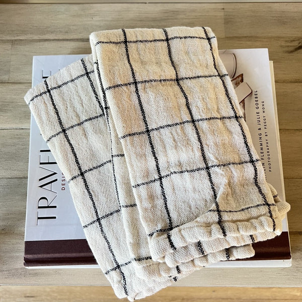 Georgia Cotton Windowpane Tea Towel Set