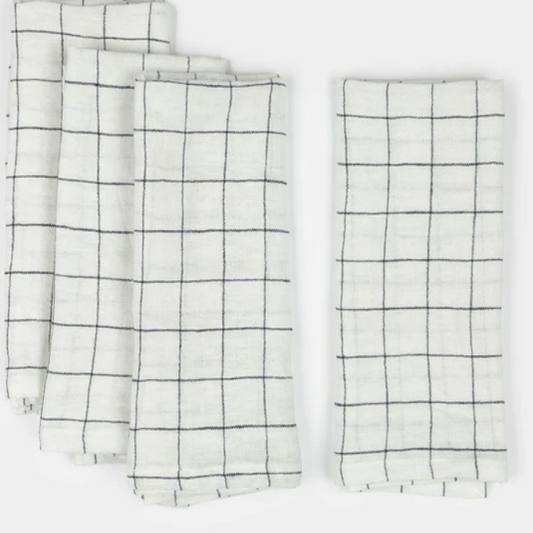 Windowpane Linen Napkin Set